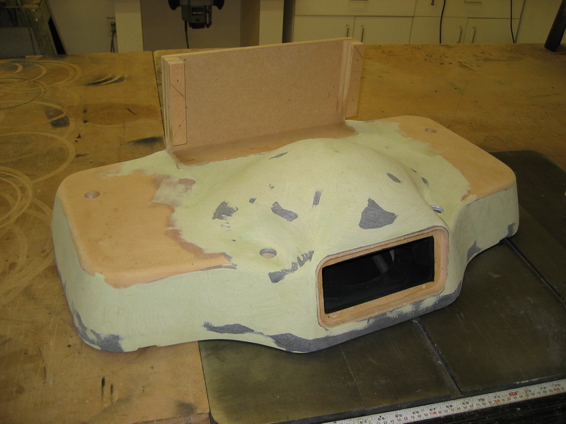 Mercedes S55 Sub Enclosure after fiberglass and bondo